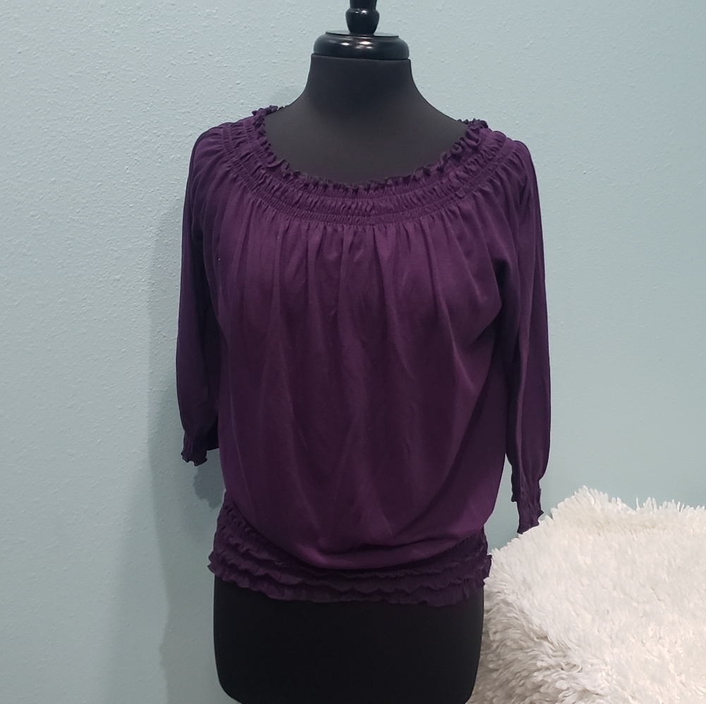 Beautiful Purple Peasant Shirt